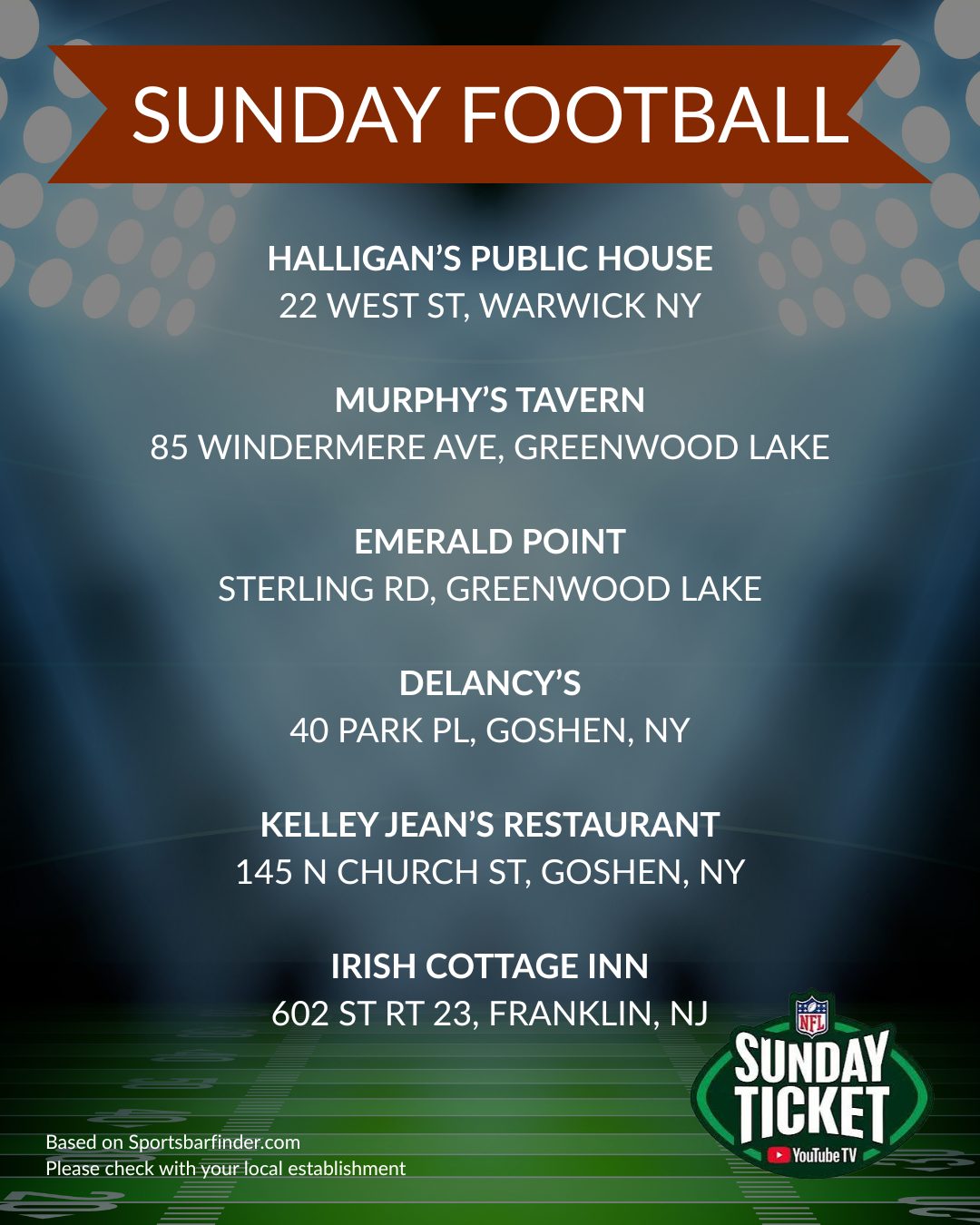 NFL Sunday in Warwick